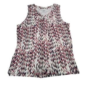 Cj Banks 1x Sleeveless Red/White Tank Top Blouse